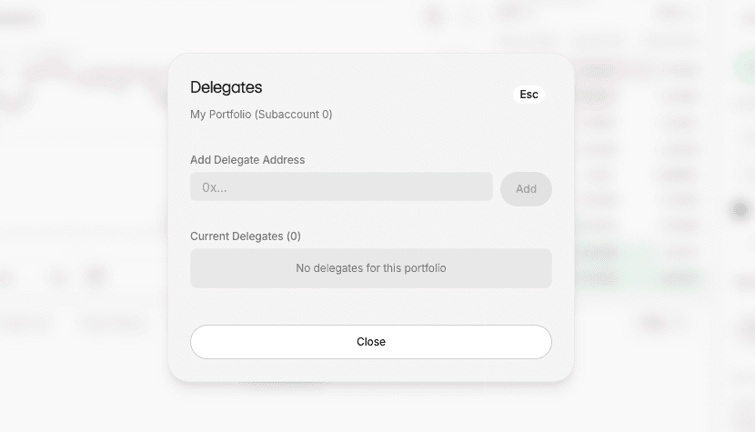 Empty Delegates modal